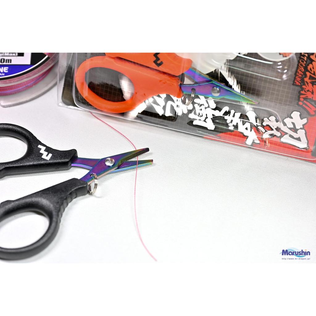 MARUSHINGYOGU (Marushin Fishing Gear) Sharpness Scissors, Compatible with PE Line, Orange