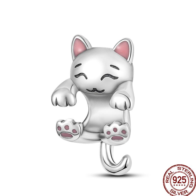 Copper Pet Animal Series Puppy And Kitten Cute Pet Lovely Charm Beads Suitable For 3Mm Original Bracelet Diy