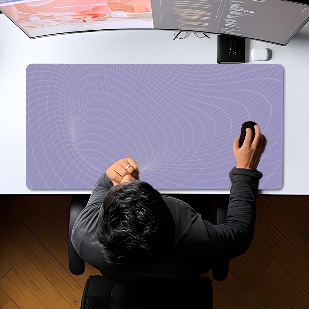 XXL 3D Vortex Wireframe Mouse Pad Geometric Tunnel Grid Abstract Art Deskmat Non-Slip Rubber Keyboard Mat Gaming Table Mousepad