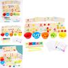 Wooden Multifunctional Arithmetic Clip Bead Learning Board Kid Puzzle Toy Set For Early Learning