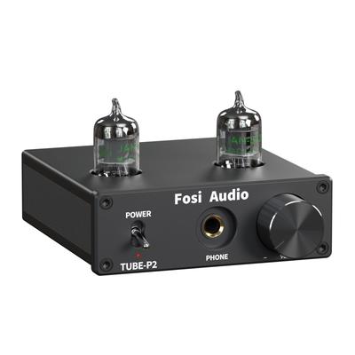 Fosi Audio P2 Amplificateur de casque à tube à vide Mini amplificateur de casque stéréo HiFi Sortie audio à faible bruit de terre Port de protection d'alimentation 6,35 mm