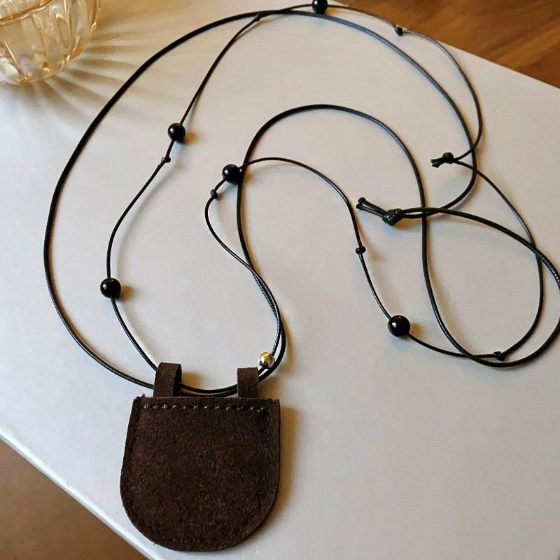 Bohemian ceramic color beaded starfish necklace women's retro ethnic style woven rope long sweater chain accessories