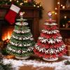 1Pcs Assemble Detachable Colorable Wooden Christmas Tree Diy 3D Snowflake Tabletop Ornament Christmas Decor Holiday Gift