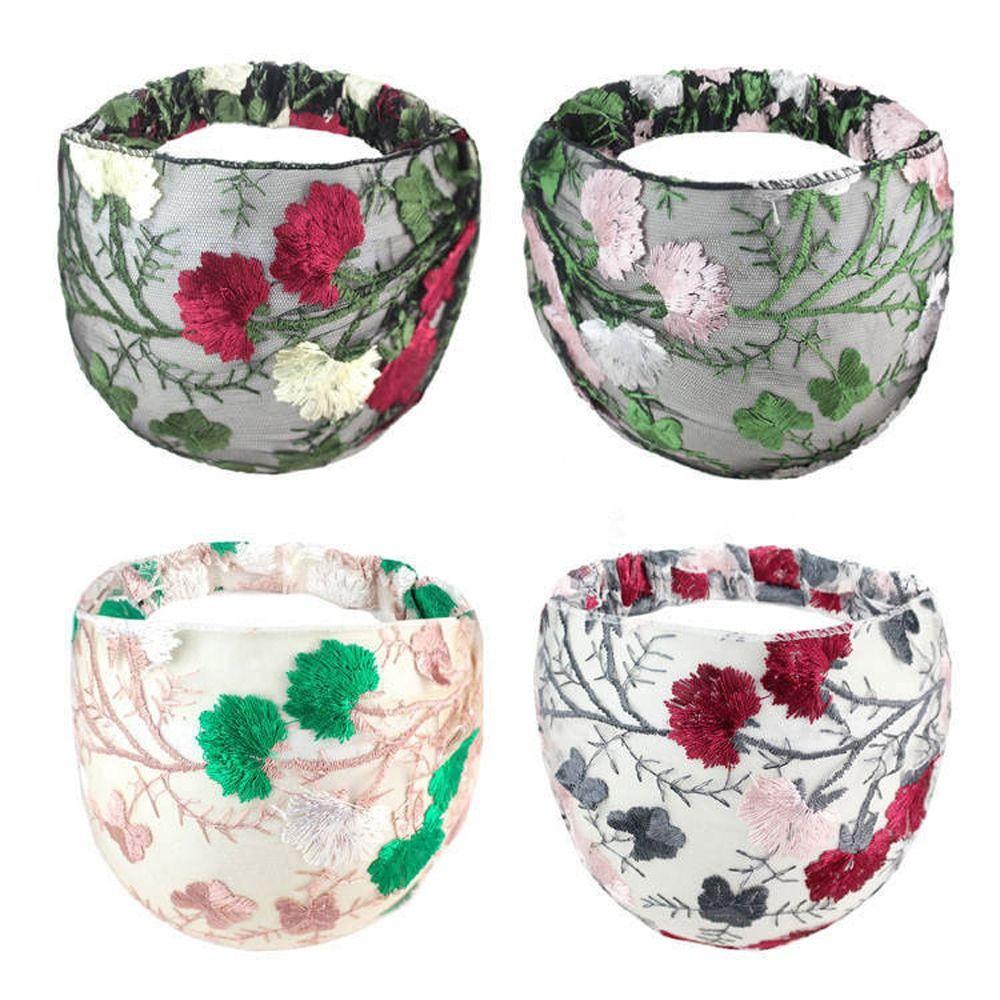 Flower Wide Side Non Slip Women Lace Headband Mom Headdress Fashion Hairbands Korean Head Wrap