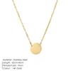 EManco Round Stainless Steel Necklaces for Women Korean Pendant Gold Choker Necklace for Women Fashion Jewelry
