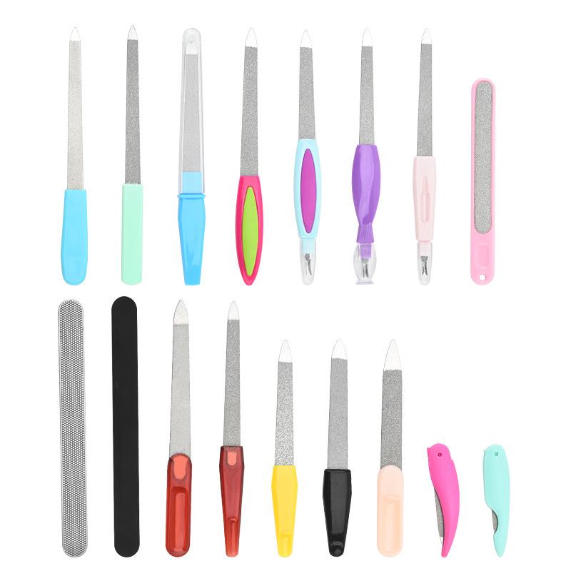 Stainless Steel Folding Nail File & Plastic Polishing Buffer