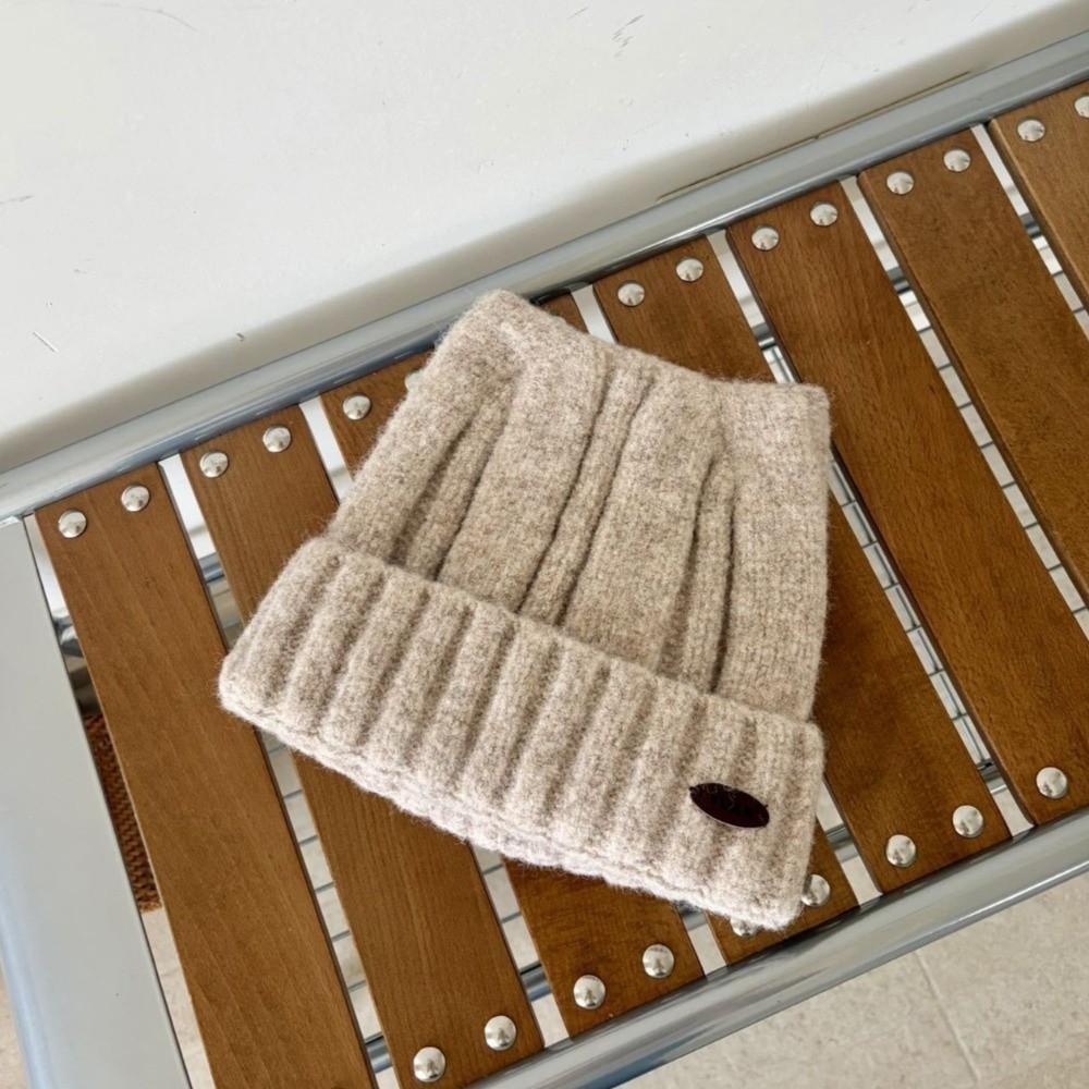 Cat Ear Ribbed Knitted Beanie Polyester Winter Warm Hat Soft Stretchy Beanie Hat Cold Weather