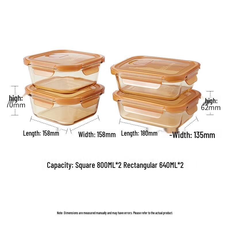 Corning VISIONS Amber Glass Food Storage 4-Piece Set