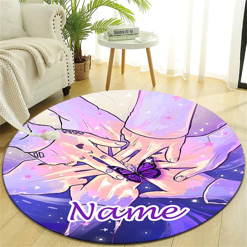 Personalized K-Kpop Team Round Chair Office Rug - Perfect for Mat, Office Chair & More - Ideal Gift for Birthdays and Holidays