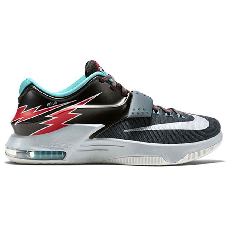 Nike KD 7 Round Toe Lace-Up Non-Slip Lightweight Low-Top Basketball Shoes Men sneaker Black 653997-005