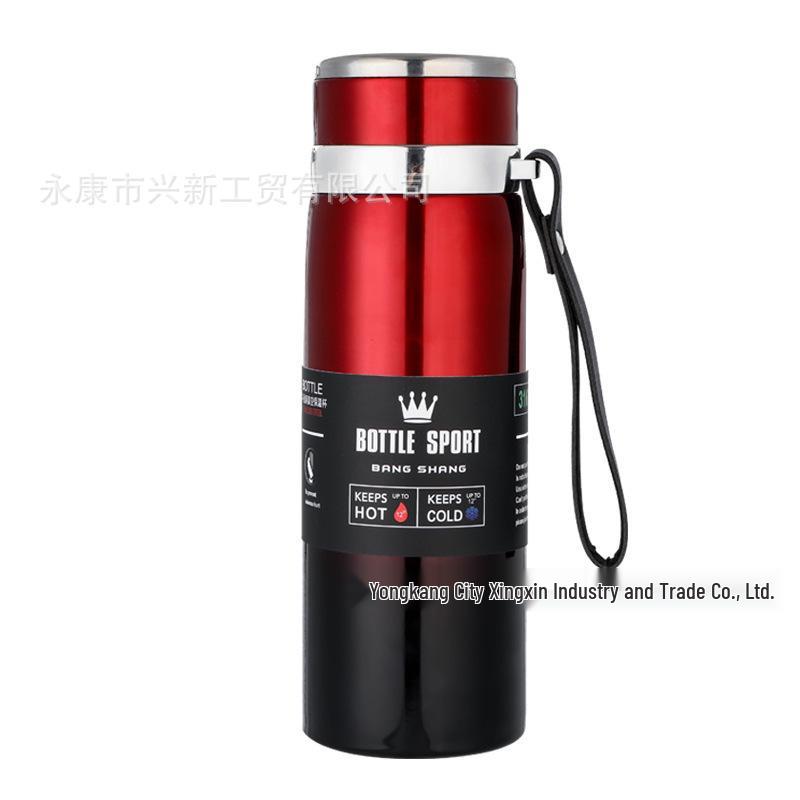 Large Capacity Stainless Steel Insulated Sports Water Bottle with Strap - Ideal for Climbing, Outdoor Activities, and Business Gifts