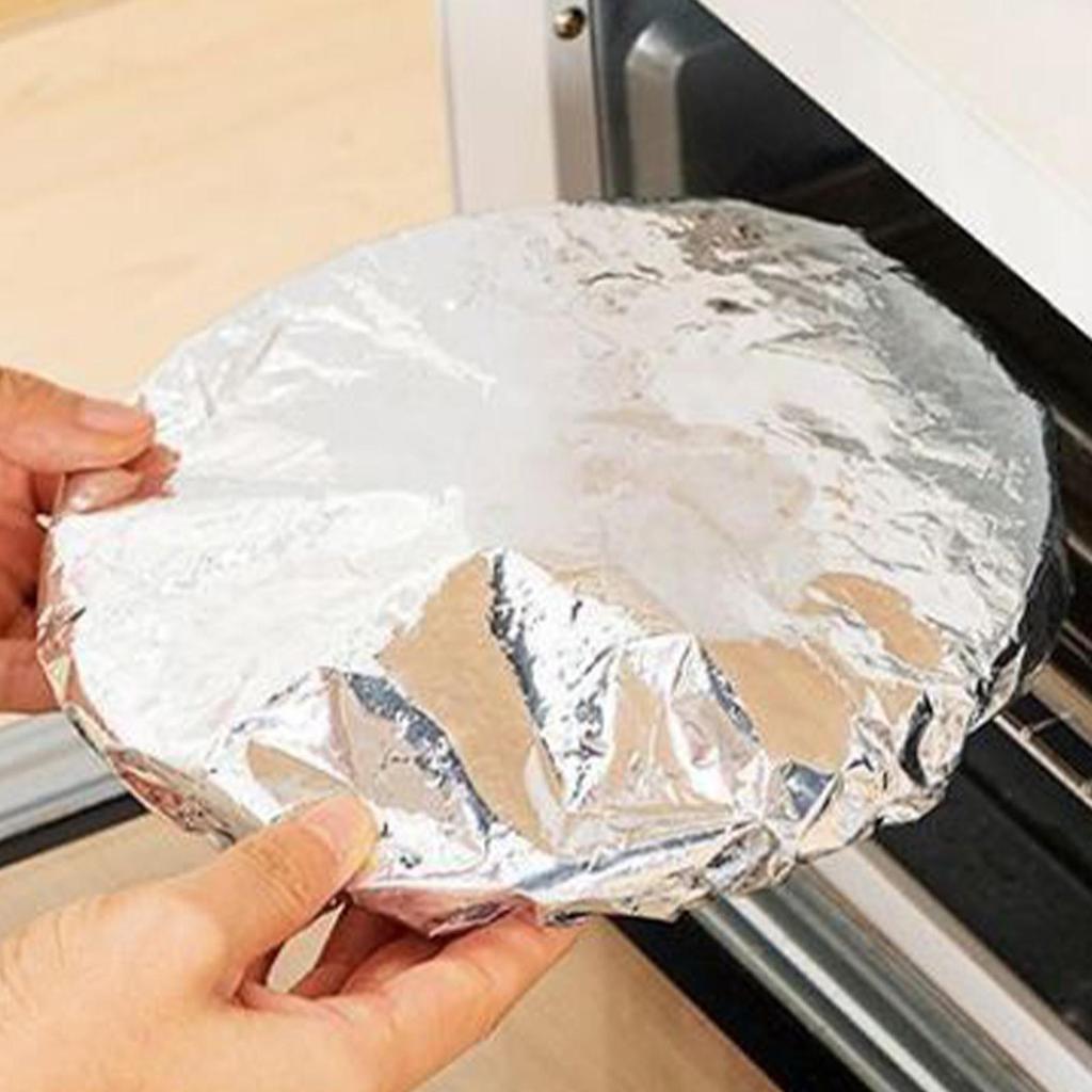 50pcs Reusable Aluminum Foil Film Insulation Cover Pop-up Tin Foil Food Insulation Cover Elastic Band Cling Film Fresh Keeping
