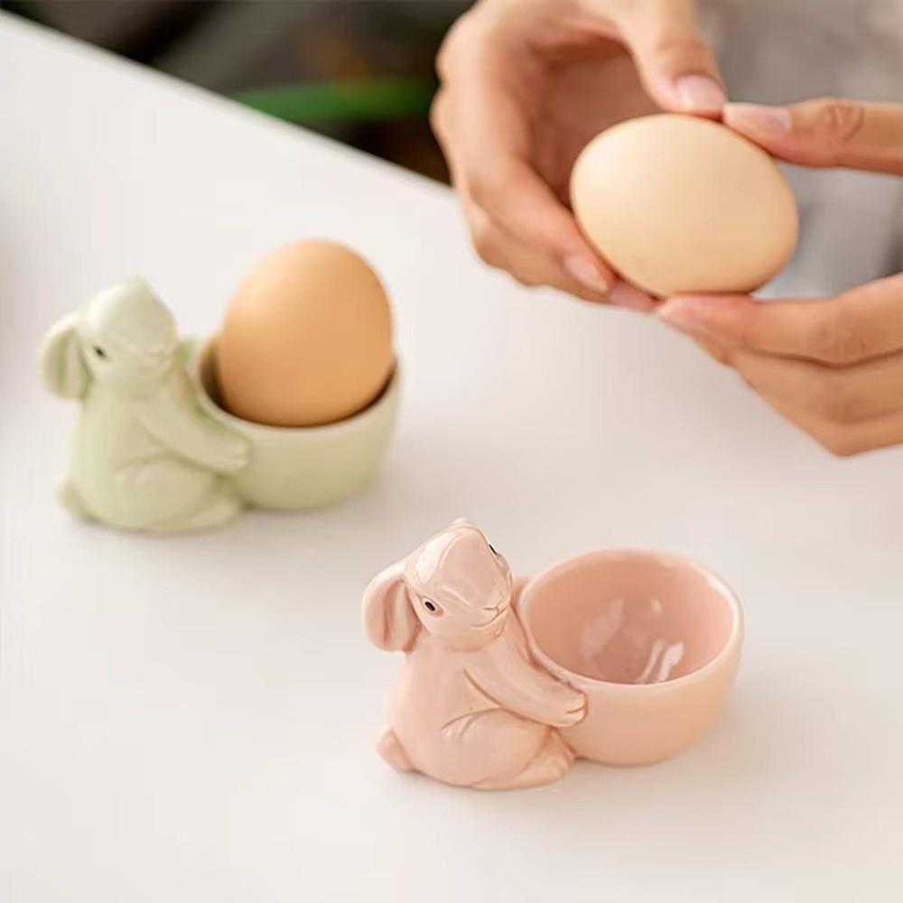New Ceramic Ceramic Egg Cup Creative Egg Organizer Easter Egg Holder Bunny Egg Holder Easter Celebration