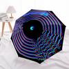 1pc Vinyl Record Art Automatic Folding Umbrella - Windproof Compact Travel Umbrella with Auto Open/Close, 8-Rib Heavy-Duty Shaft for Women/Men A030