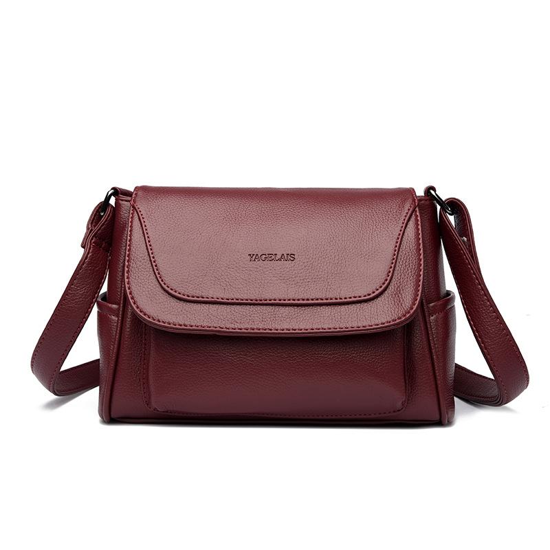 Female simple new fashion mother soft pu large capacity shoulder oblique span travel small square bag