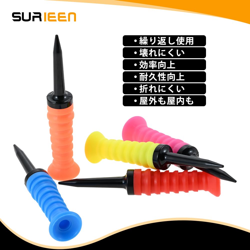 SURIEEN Golf Tees Long Tees 83mm Set of 5 Rubber