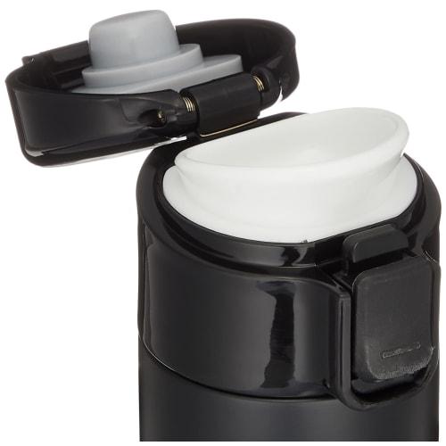 PEARL METAL Mug Bottle, Black, 350ml, 350, Cafe Mug, One-Touch, HB-4035