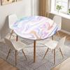 Marble Round Tablecloth Waterproof Elastic Dining Table Decoration Accessories Classic Style Home Kitchen Dining Room Decoration