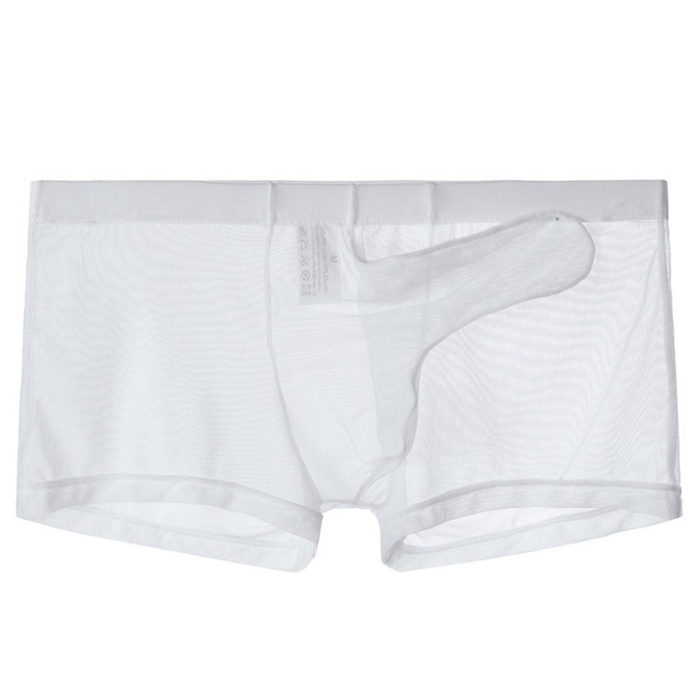 See-through Transparent Underpants U Convex Mesh Boxer Shorts Breathable Men's Pouch Briefs  Male