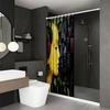 Golden Face & Berry Print Waterproof Shower Curtain For Bathroom, Unique Artistic Design High-End Toilet Partition Curtain