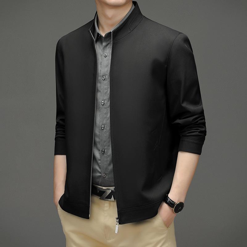 Autumn Men's Business Casual Jacket for Middle-Aged and Young, Loose Fit, Plus Sizes Available