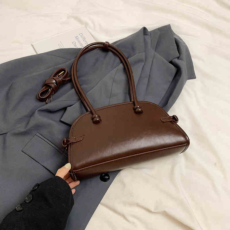 

Женские текстурированные сумки через плечо из искусственной кожи, винтажная сумка для боулинга на молнии, осенние универсальные женские сумки для поездок на работу