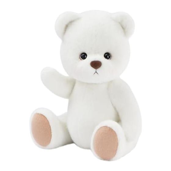 TeddyTales Лина Медведь Ручная Работа Мягкая Игрушка Плюшевый Мишка Кукла Для Переодевания Ручная Работа Средний Размер Молочно-Белый (30см)