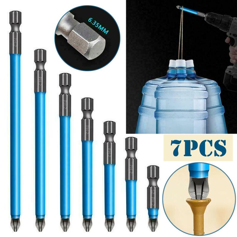 

PDTO 7 шт. Набор магнитных отверток с противоскользящими электрическими многофункциональными битами из инструментальной стали