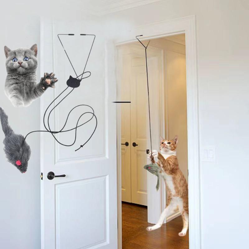 Wan Chong Elastic Hanging Mouse, Dragonfly and Cat Toys, Door Hanging Pet, Telescopic Hanging Cat Toys