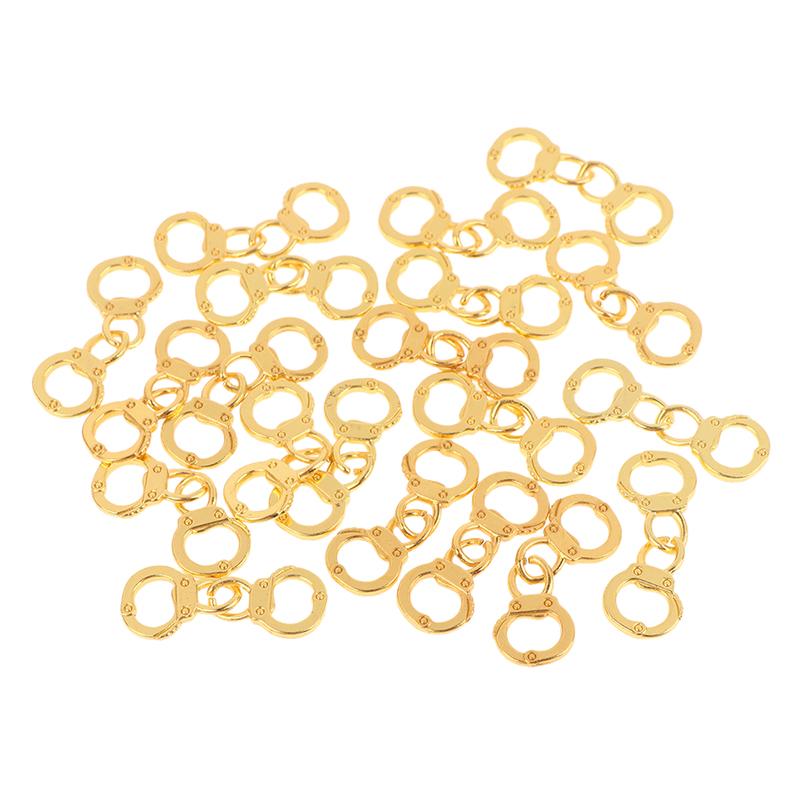 

20Pcs/Pack Alloy Simulated Small Handcuffs Charms Connectors Link Handcuffs Pendant For Necklace Bracelet Jewelry Making 20Pcs
