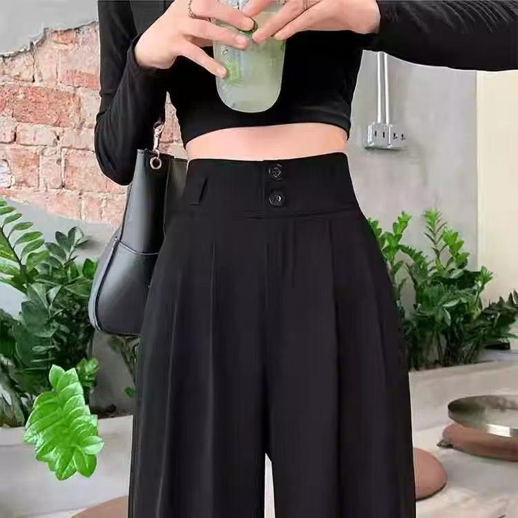 Spring/Summer Women's Versatile Slimming Slim-Wide Leg Pants - Casual Drapey, Loose-Fit Trendy Suit Pants