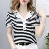 Women's Fashion Casual Summer Spring Short Sleeve POLO Neck Blouses & Shirts