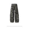 Camouflage Cargo Wide Leg Pants Men Women Loose Fit Streetwear Straight Cut Casual Trousers
