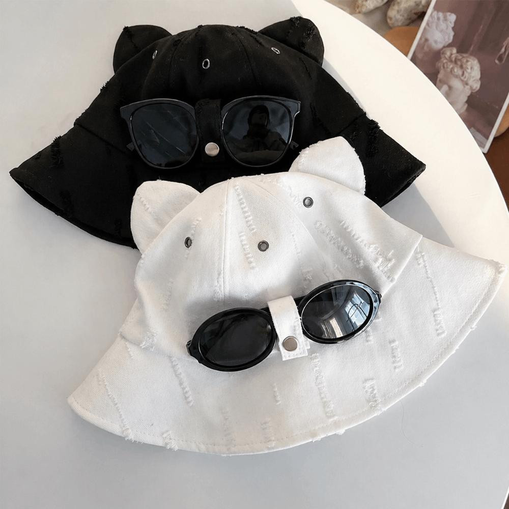 Cotton Fisherman Hat Cute Ear Sun Hat Fashion Cat Ears Hat  Women