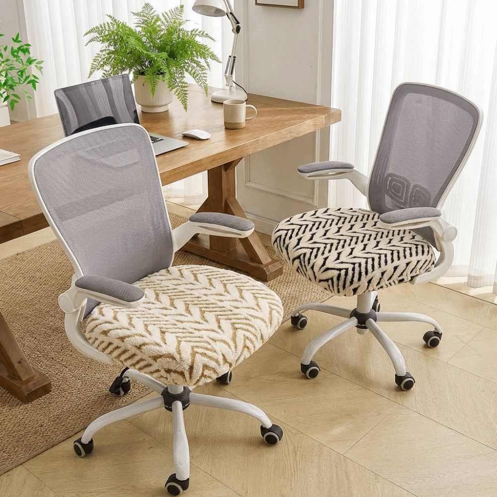 Thickened Jacquard Office Chair Covers Anti-Slip Chair Seat Protector  Home Office Use