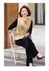 Elegant Jacquard Embroidered Gold Velvet Vest Set for Middle-Aged Women - Chinese Style Spring/Autumn Wear