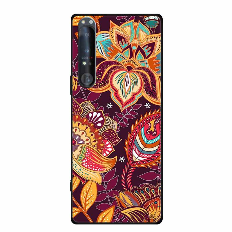 Embossed Color Painted Soft Case with Textured Design for Sony 1 IV Phone