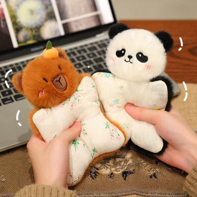 Stuffed Toys Soft Plush Bean Bag Toy Pendant Cute Hand Puppet Wrist Protector Backpack