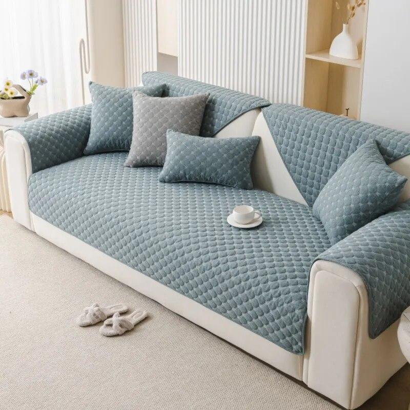Living Room Anti-slip Couch Furniture Protection Cover Mat Universal Cotton Linen Sofa Slipcover Luxury Sofa Couch Covers