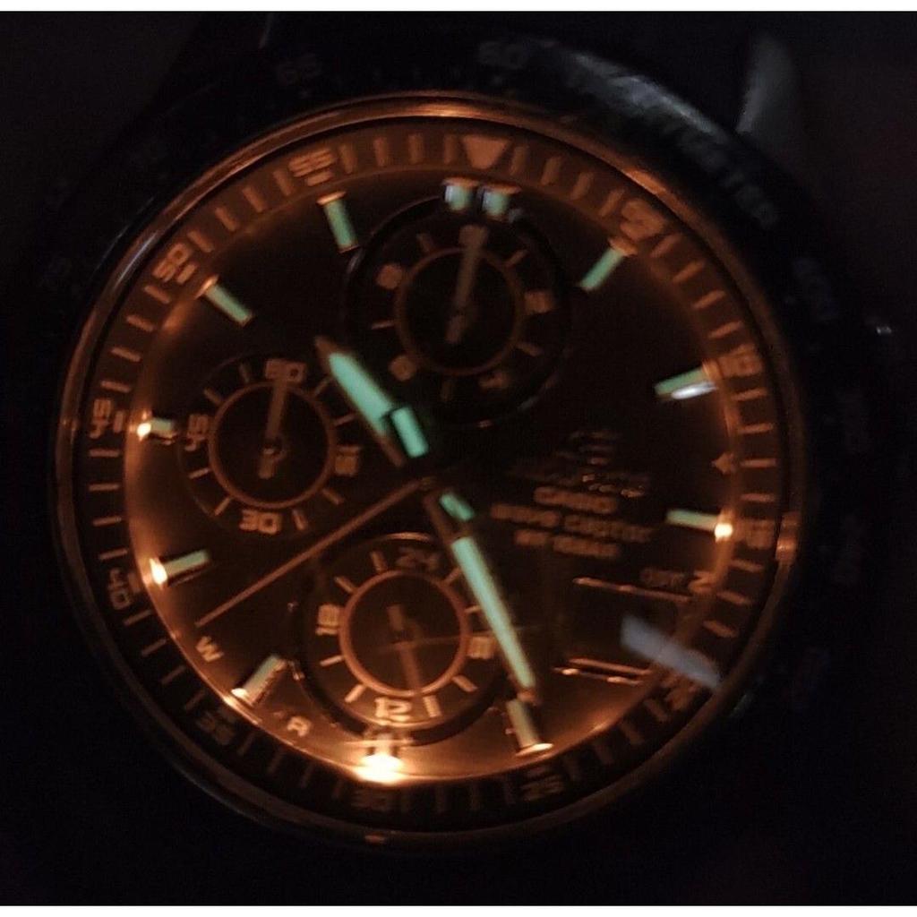 Used Casio Men's Radio Solar Stainless Steel Chronograph Edifice Ana-Digi