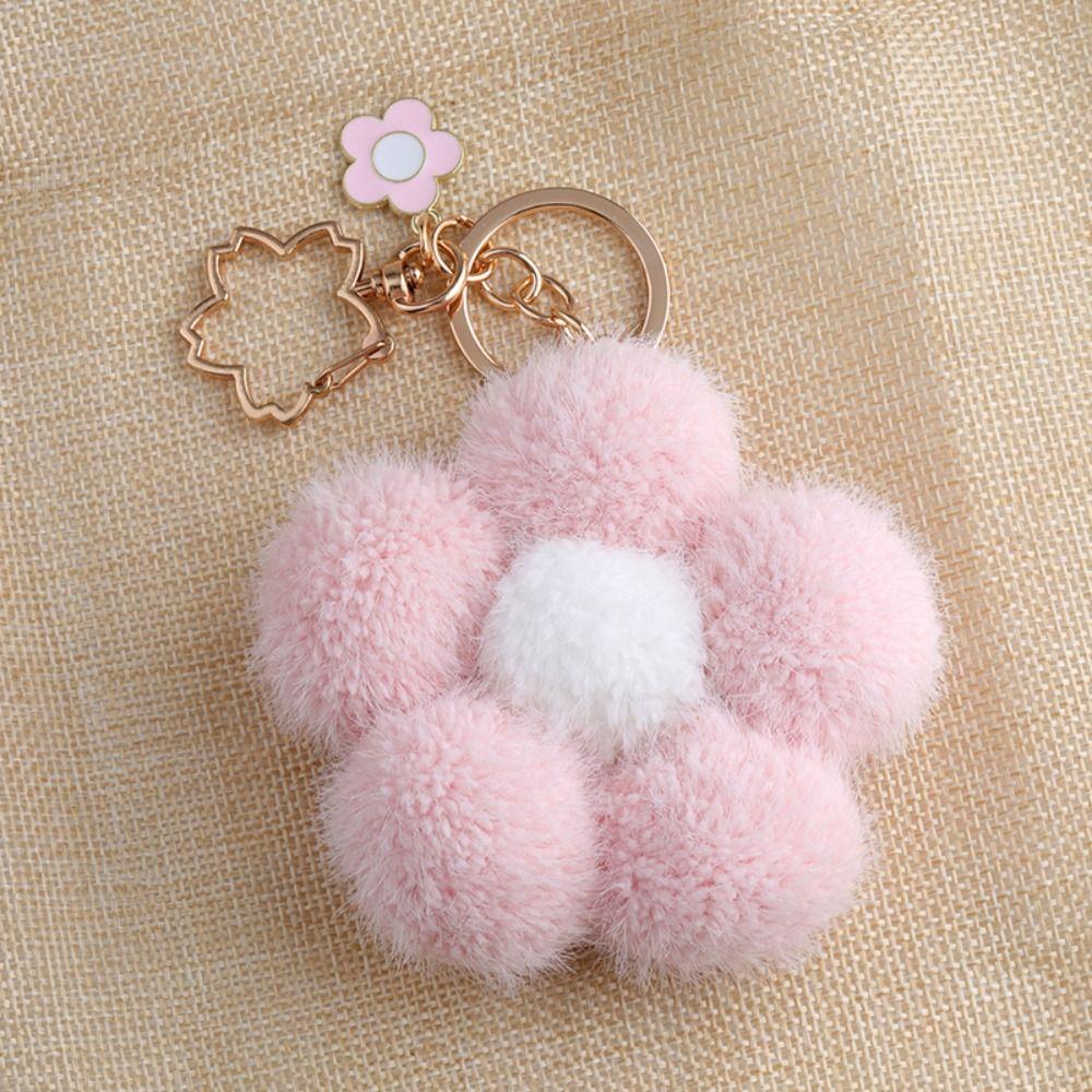 Chain Plushball Bag Pendant Backpack Charms Cartoon Plush Pendant Stuff Plush Toy Flower Keychain