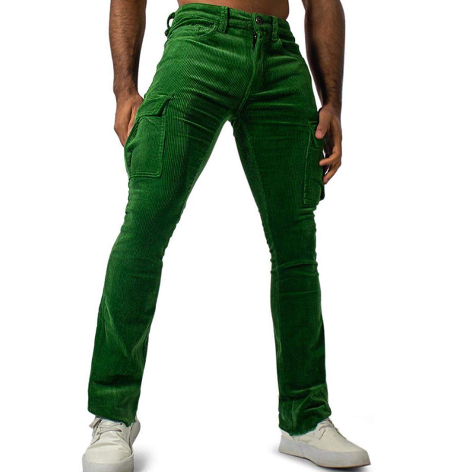 Herren Cordhosen, Stretch Casual Outdoor Wandern Cargo Arbeit Jogginghosen Hosen mit mehreren Taschen XXL black