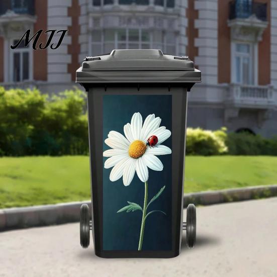 Colorful Utility Room Surface Decals Cartoon Animal Trash Can Sticker, Self-Adhesive PVC Decal, Waterproof Cute Decorative Adhesive for Household Bins