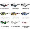 Sport UV400 Sunglasses Vintage Square Frame Colorful Mirror Coating Unisex for Women Men Outdoor Riding Eyeglasses Punk Style