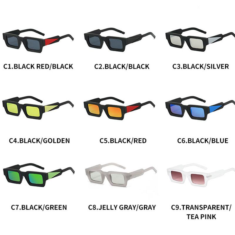 Sport UV400 Sunglasses Vintage Square Frame Colorful Mirror Coating Unisex for Women Men Outdoor Riding Eyeglasses Punk Style