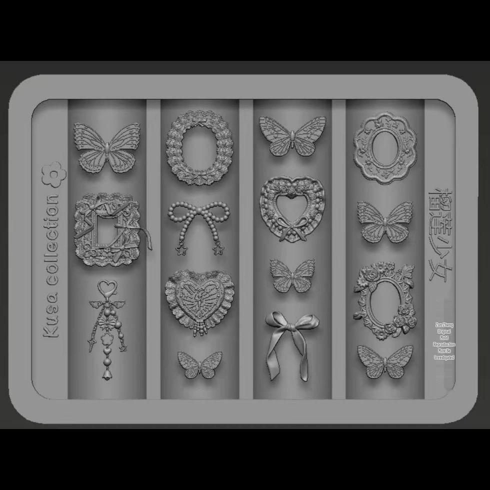 Sweet Little Rabbit Photo Frame Cartoon Nail Art Mold - High Transparency DIY Resin Decoration