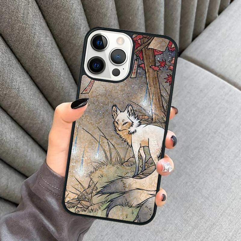 Japanese Style Fox Phone Case For iPhone 17 Air 16 16e 15 13 14 Pro Max 11 12 Plus 2022 MAX Shell Cover coque