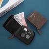 Men's Short Wallet Card Holder Zipper 3 Fold Purse Leather Money Clip Retro Casual Buckle Square Bag