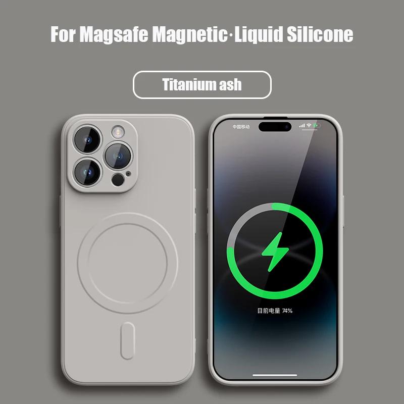 Liquid Silicone For Magsafe Phone Case For iPhone 17 16 Pro Max 15 14 Plus 13 12 Mini 11 Magnetic Wireless Charge Soft Cover