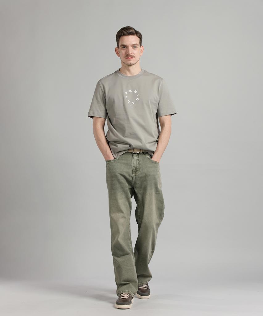 PANICALE Gray Logo Short Sleeve T-Shirt